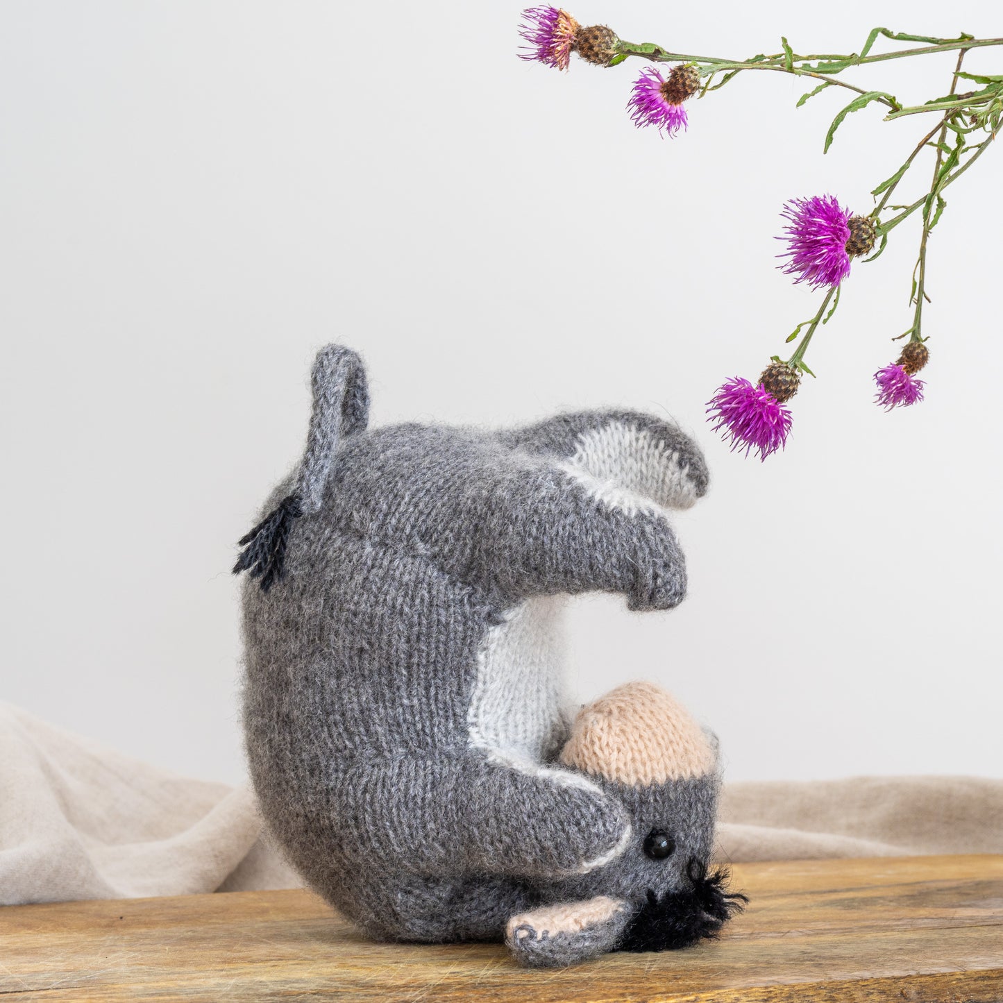 Hand-Knitted Eeyore Plush - Luxuriously Soft and Lovingly Made Donkey