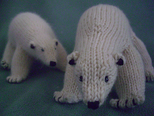 Hand knitted polar bear by Ruperts House