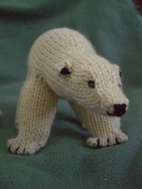 Hand knitted polar bear by Ruperts House