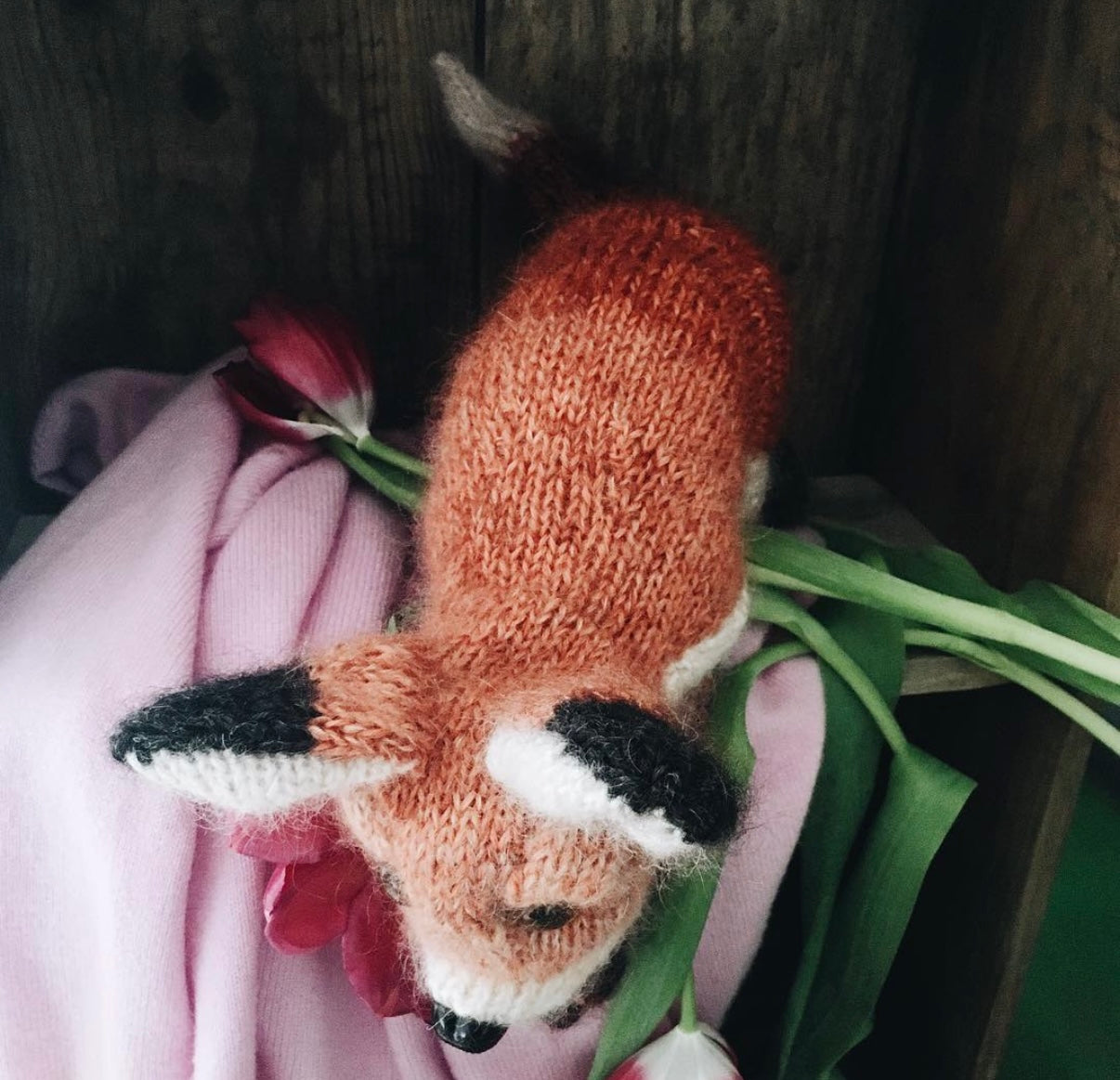 Fox Cub - Hand knitted in silk and mohair yarn