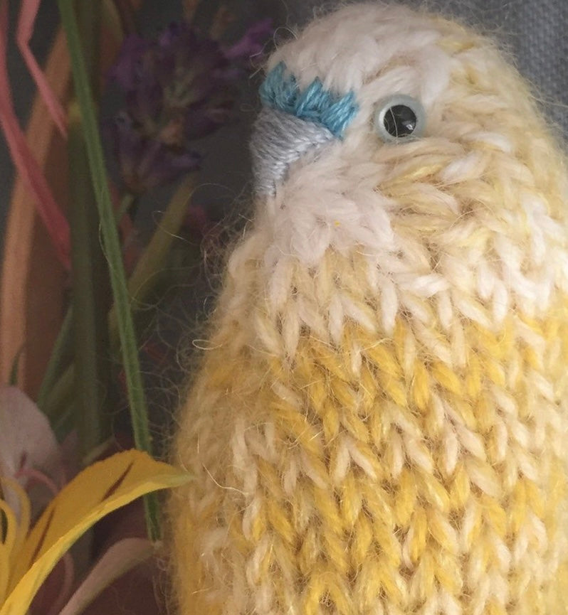 Budgie - hand knitted in Merino yarn
