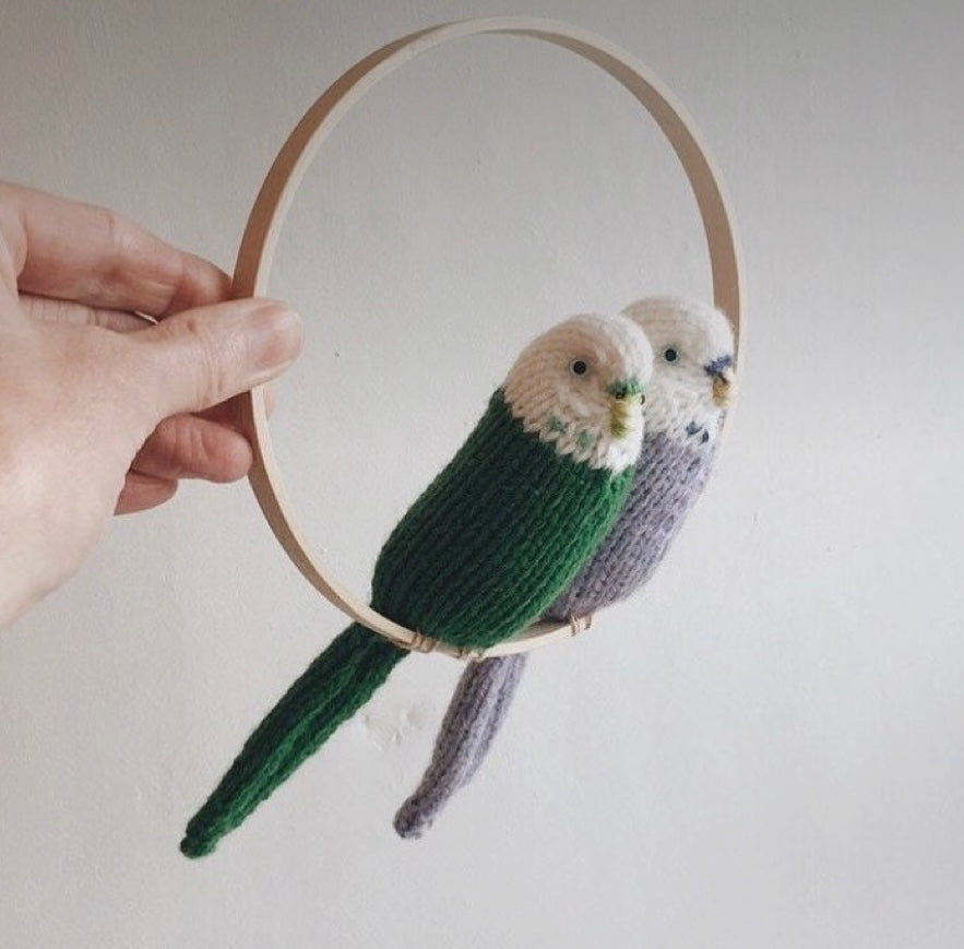 Budgie - hand knitted in Merino yarn
