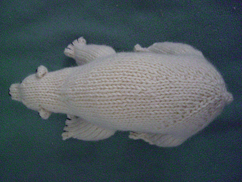 Hand knitted polar bear by Ruperts House