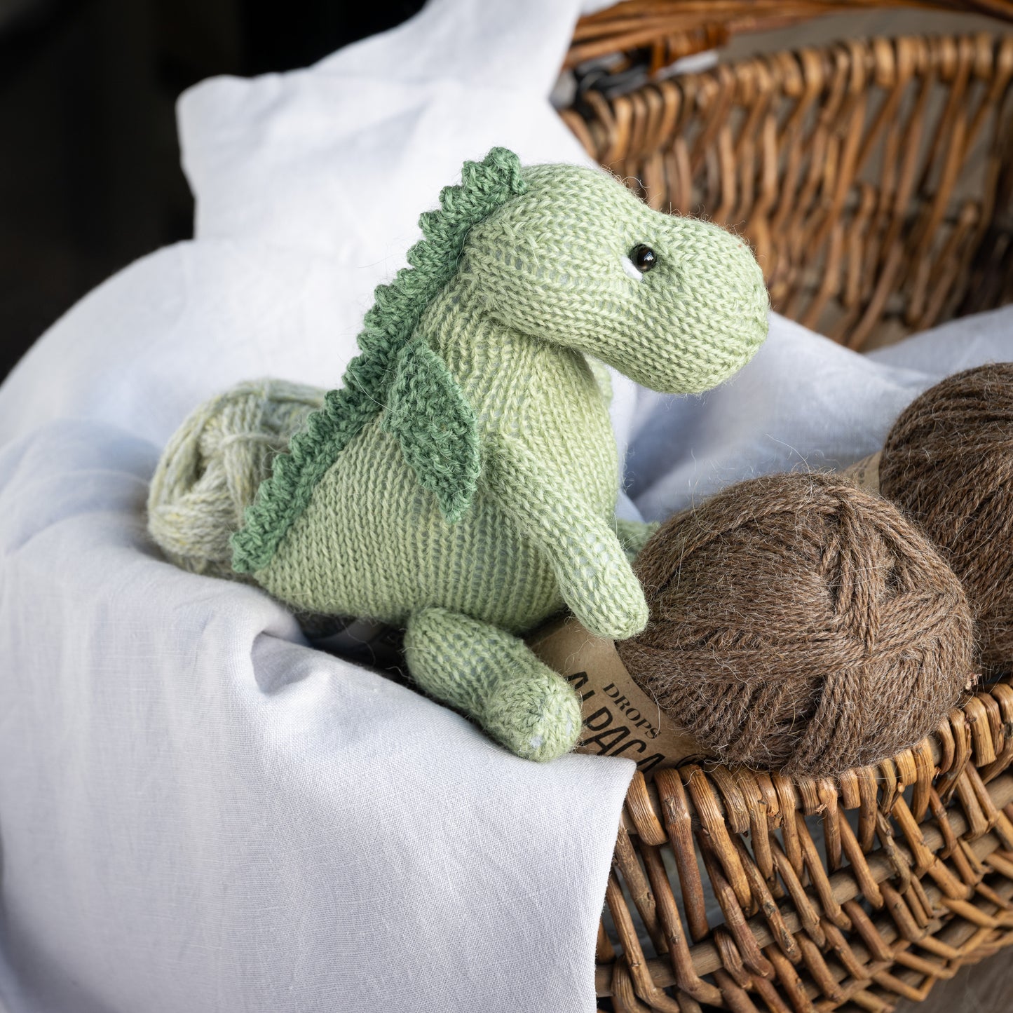 Hand-Knitted Alpaca Yarn Dragon Plush - Meet Puff, the Cutest Dragon You'll Ever See.