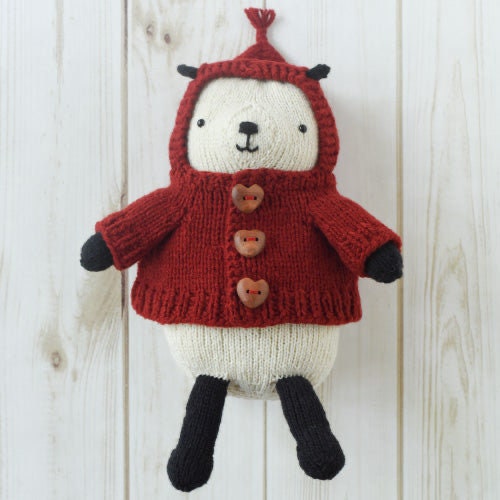 Panda by Barrett Wool Co - Hand knitted woollen panda bear