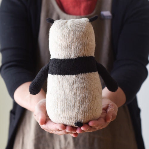 Panda by Barrett Wool Co - Hand knitted woollen panda bear