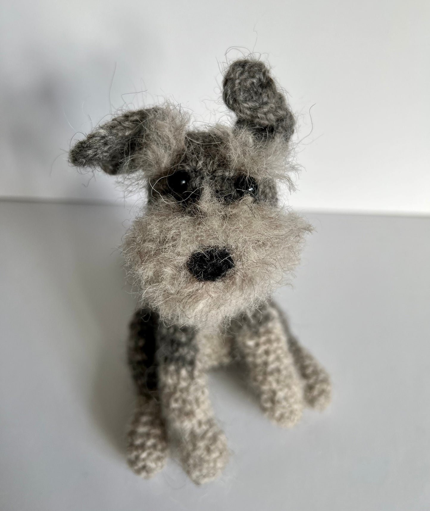 Schnauzer crochet figure in pure new wool