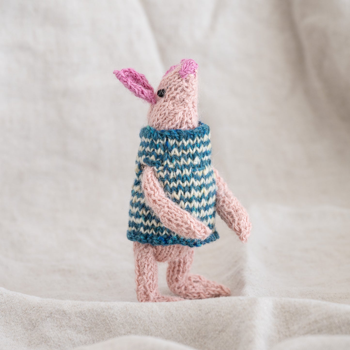 Ruperts House Adorable Hand-Knitted Piglet doll