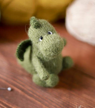 Hand-Knitted Alpaca Yarn Dragon Plush - Meet Puff, the Cutest Dragon You'll Ever See