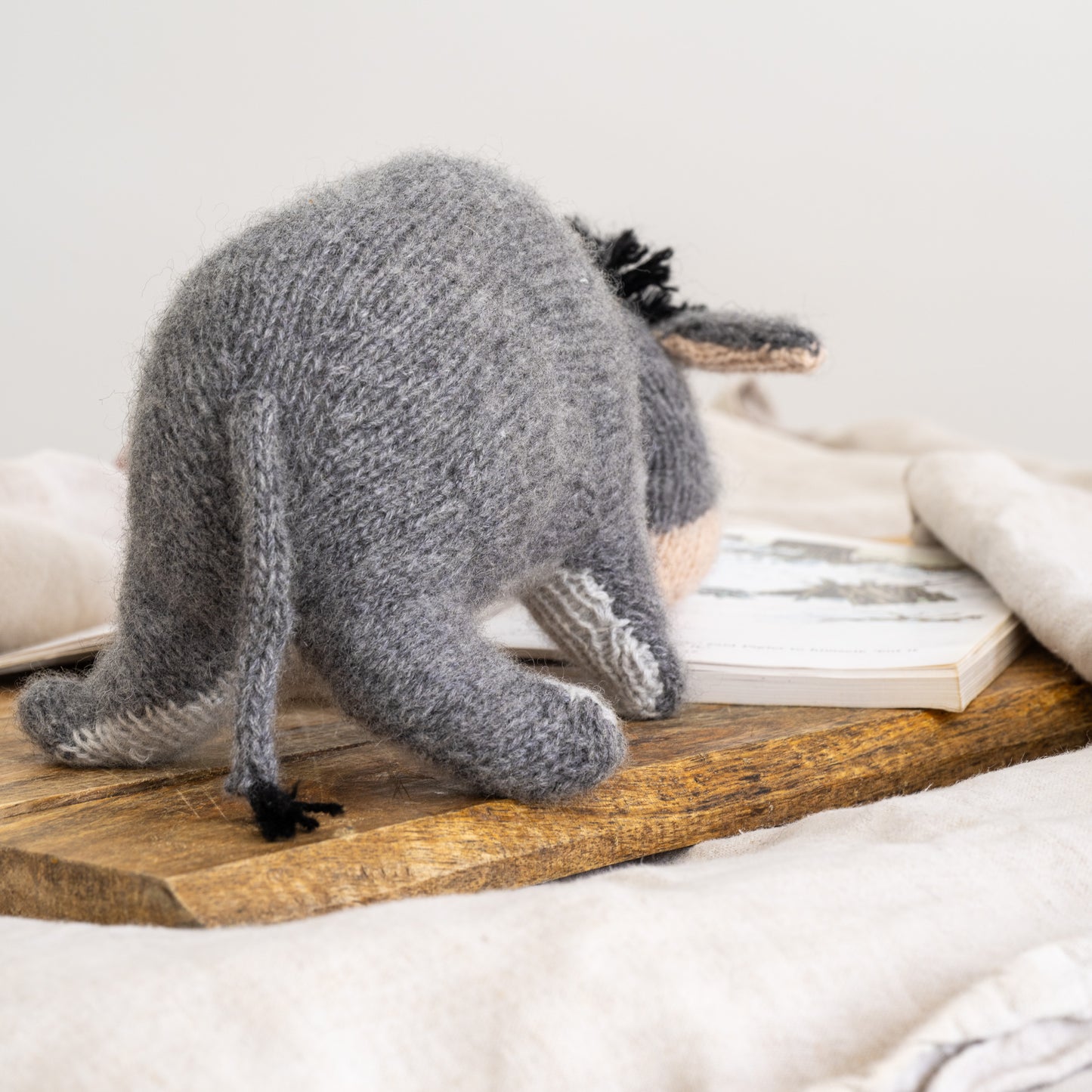 Hand-Knitted Eeyore Plush - Luxuriously Soft and Lovingly Made Donkey