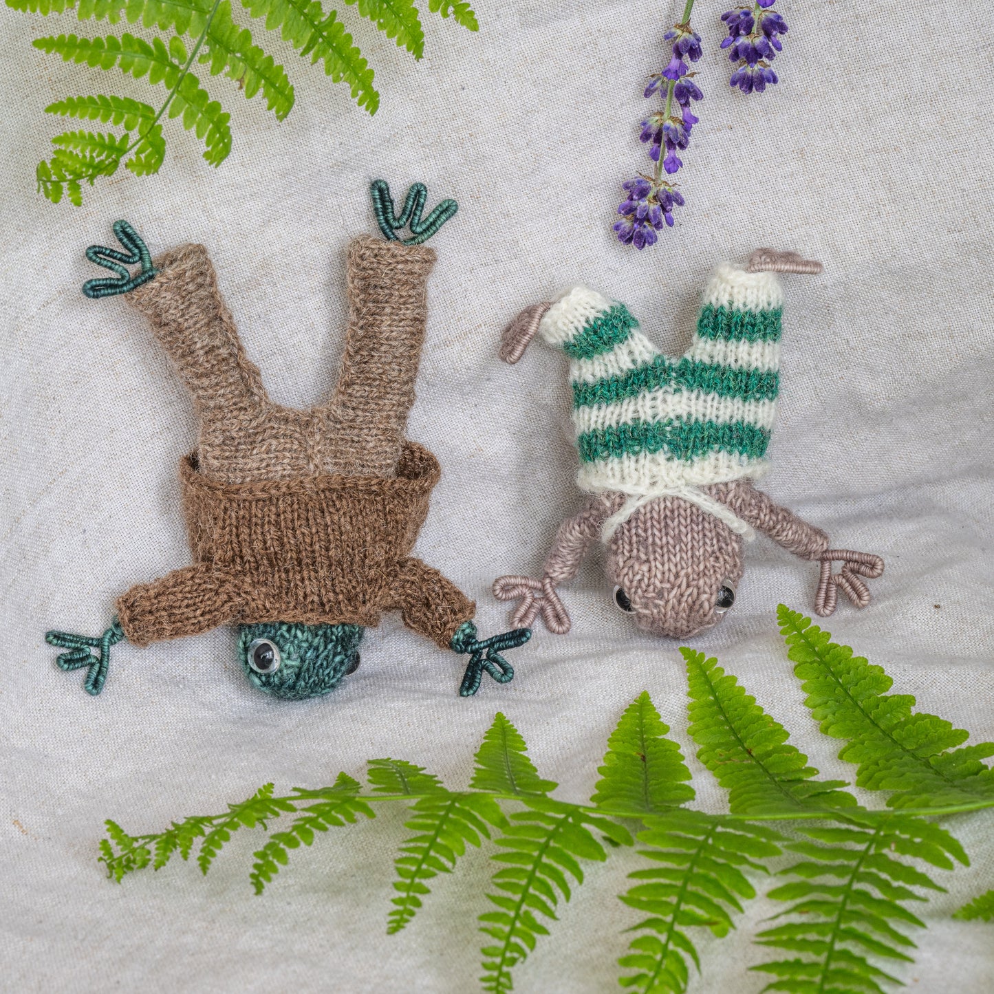 Hand-Knitted Frog and Toad Dolls - Adorable Companions for Storytime Adventures