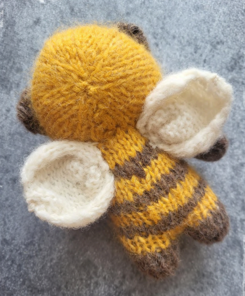 Hand knitted bumble bear by Ruperts House