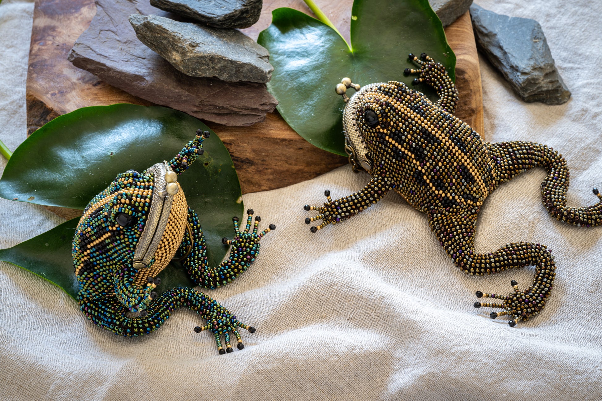 Handcrafted Beaded Frog Coin Purse - Exquisite, Unique, Heirloom-Quality