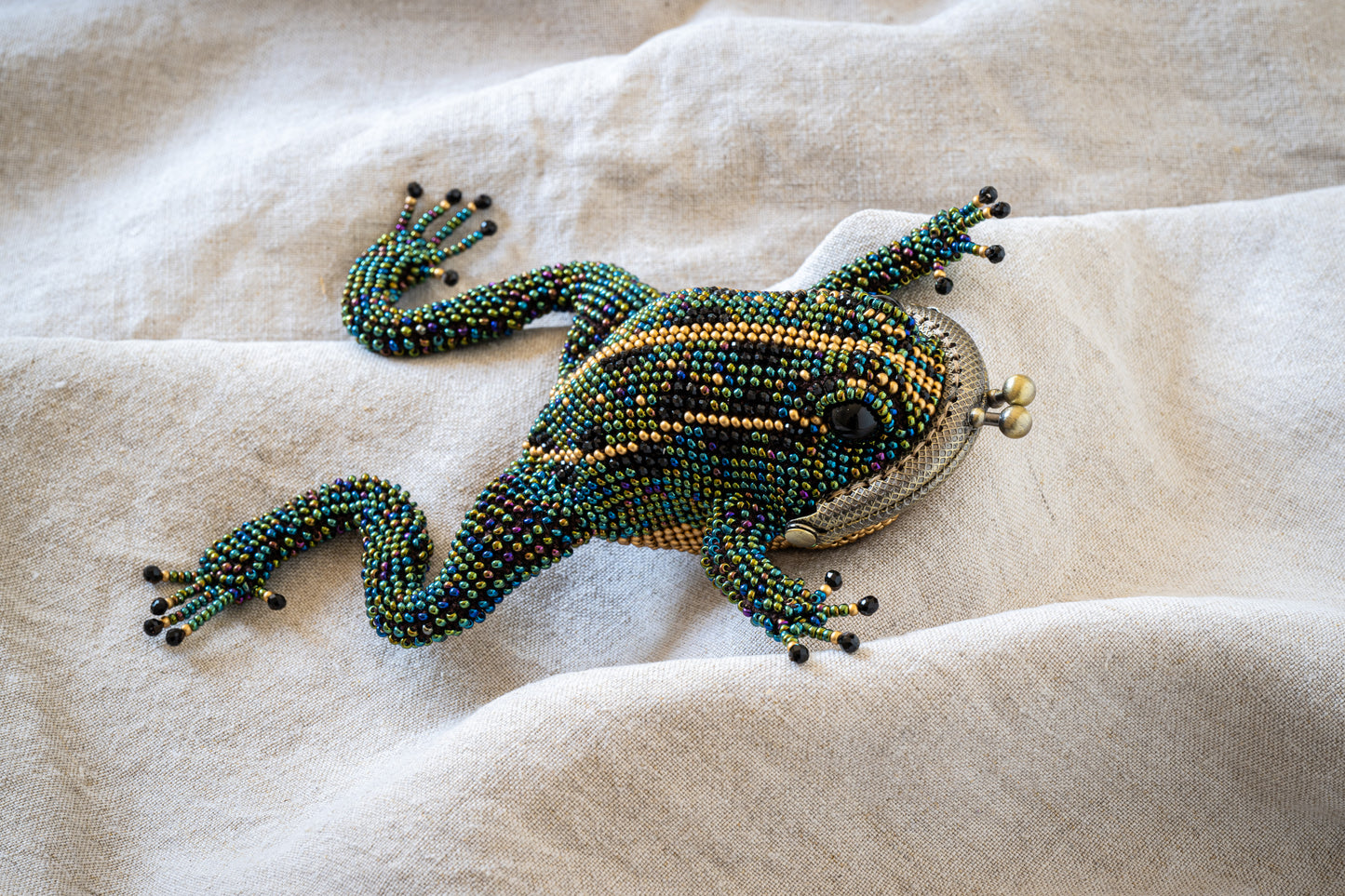 Handcrafted Beaded Frog Coin Purse - Ruperts House