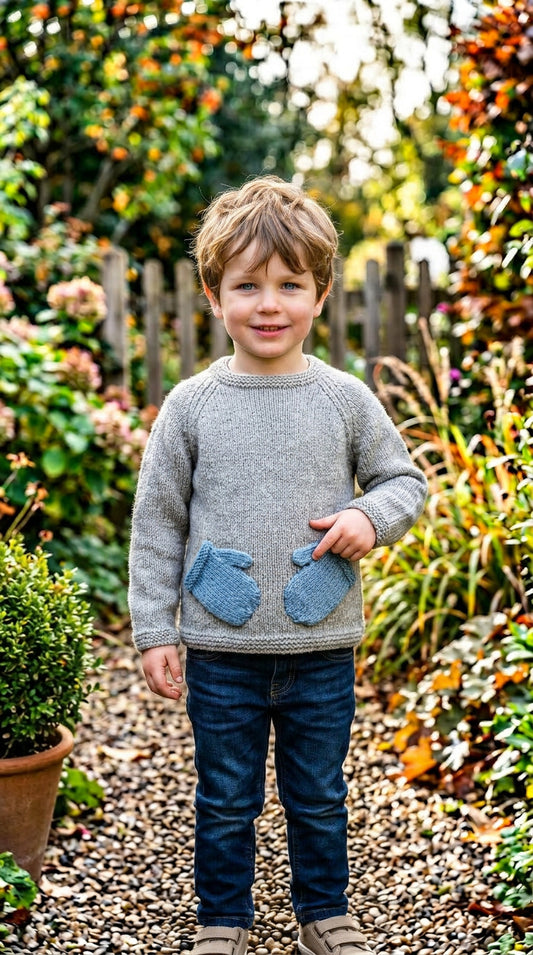 Hand knitted mitten sweater