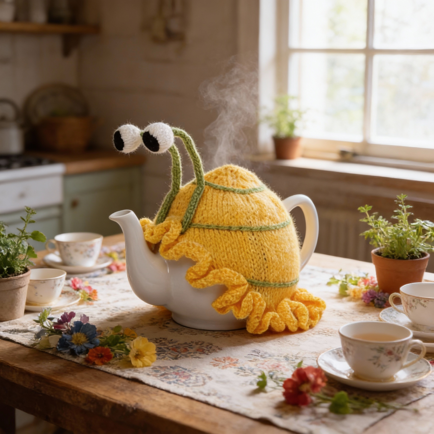 Sebastian The Snail - Yellow tea cosy