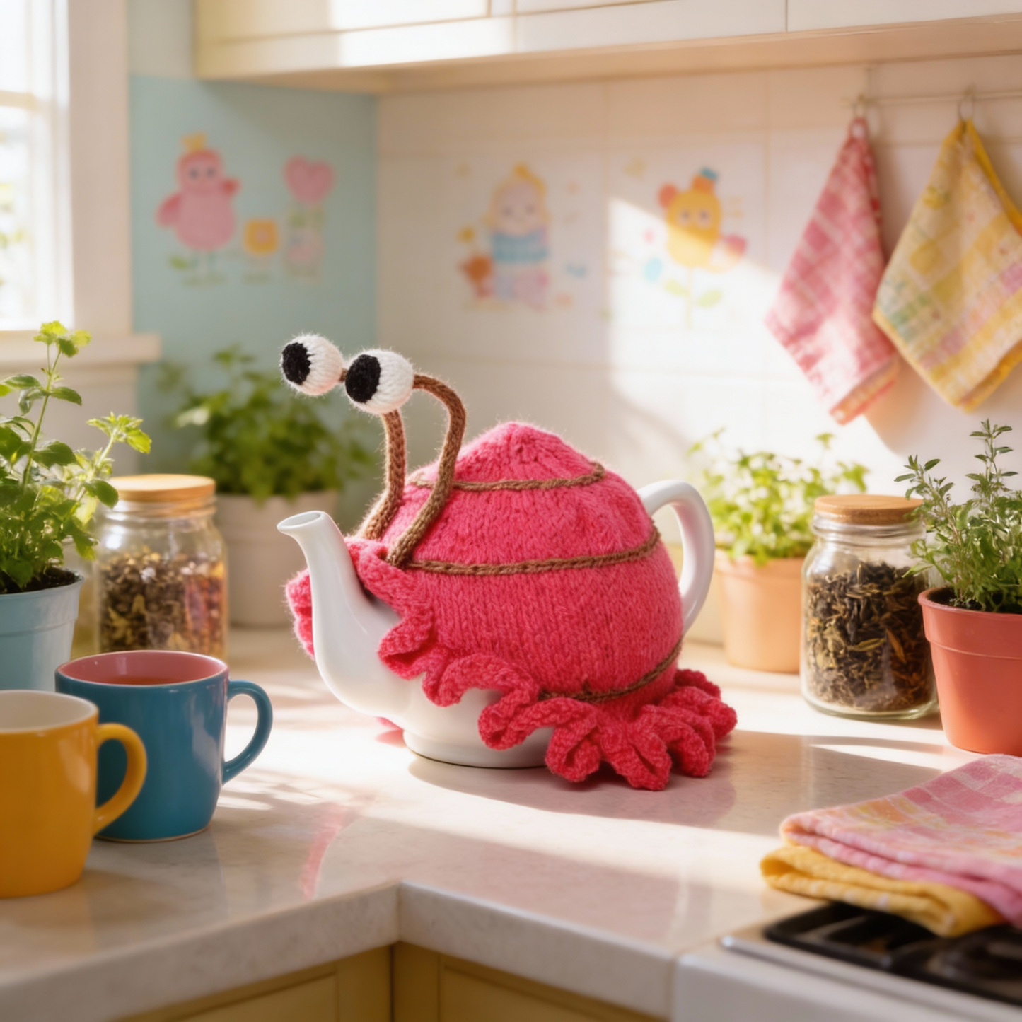 Sebastian The Snail - Pink tea cosy
