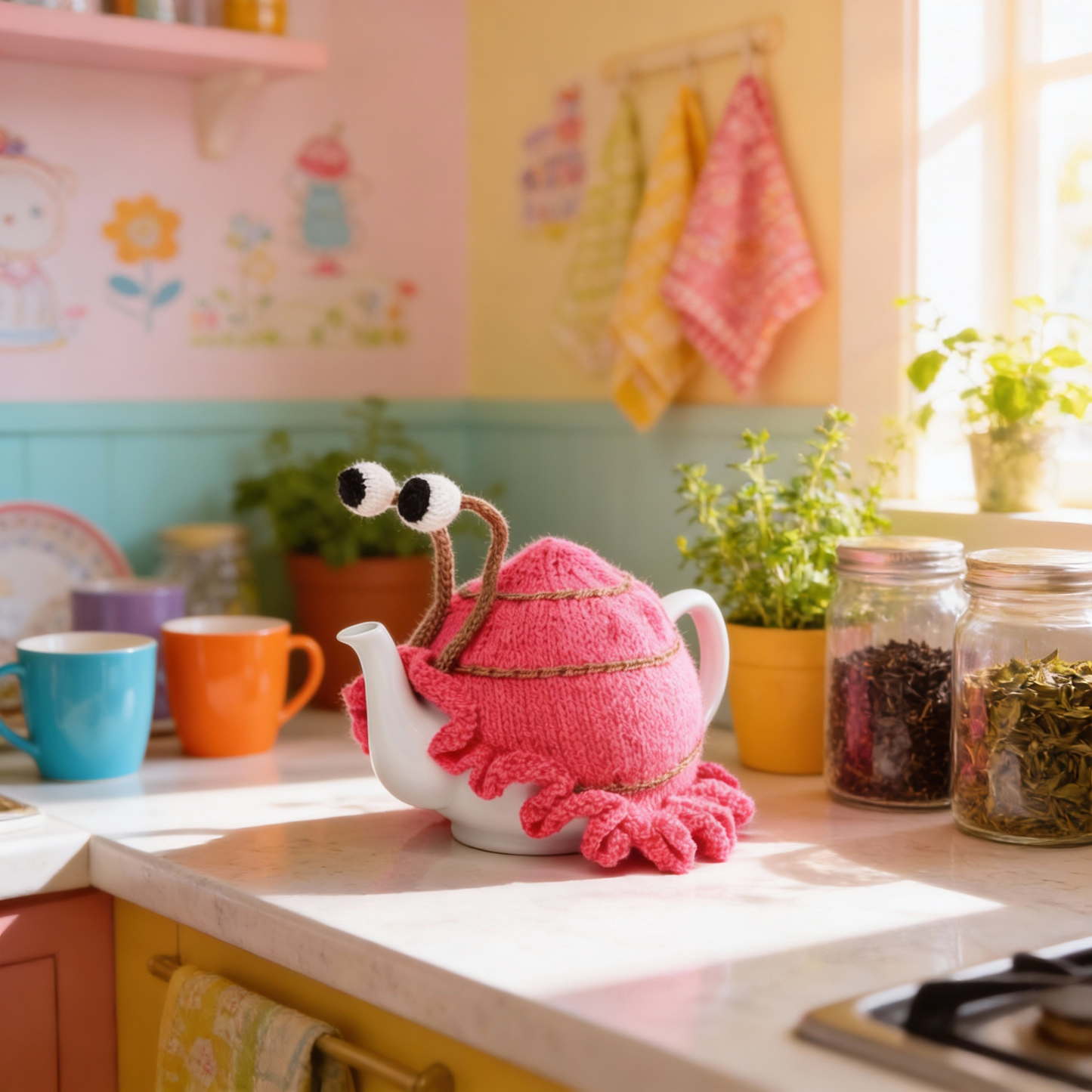 Sebastian The Snail - Pink tea cosy