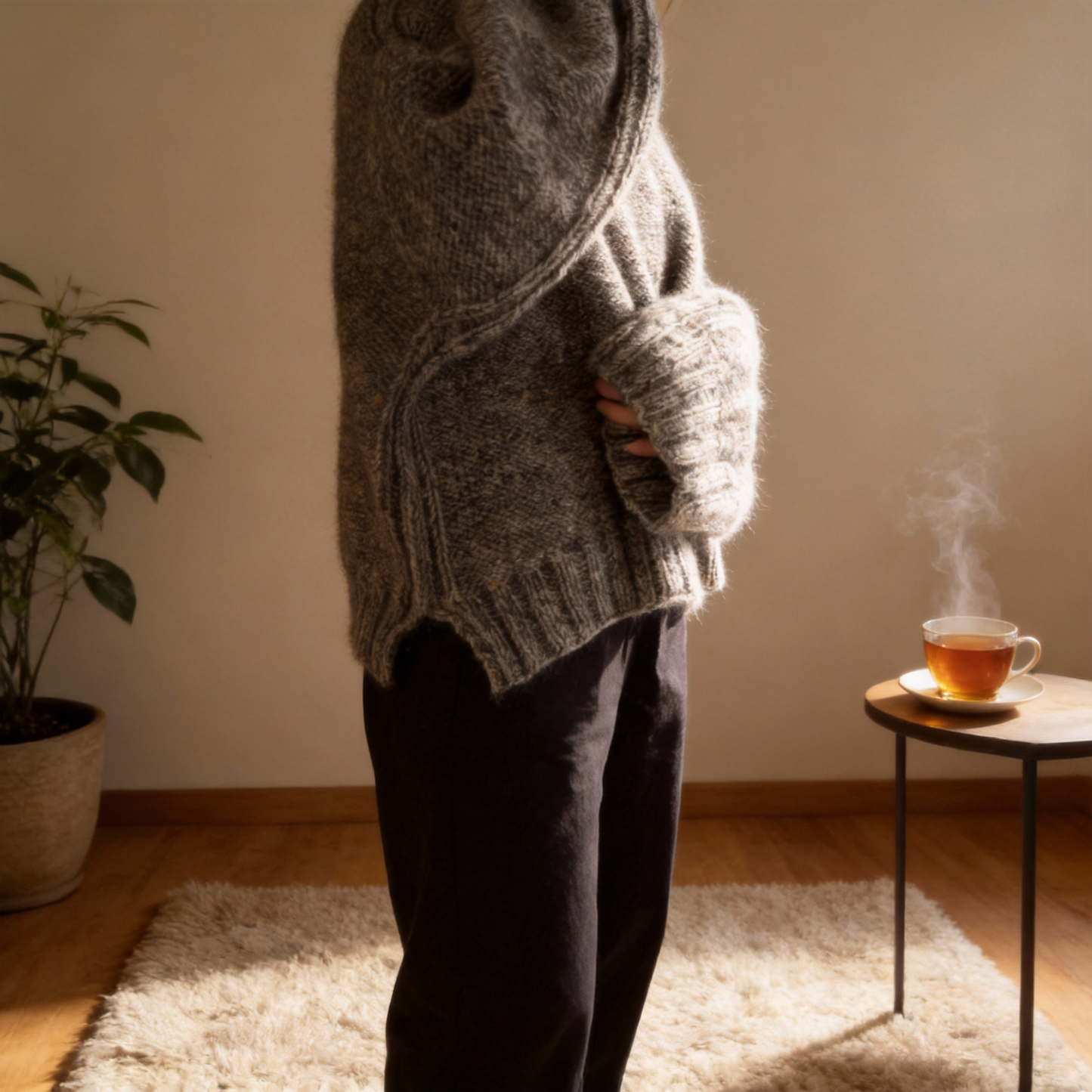 Alpaca Silk hand knitted sweater