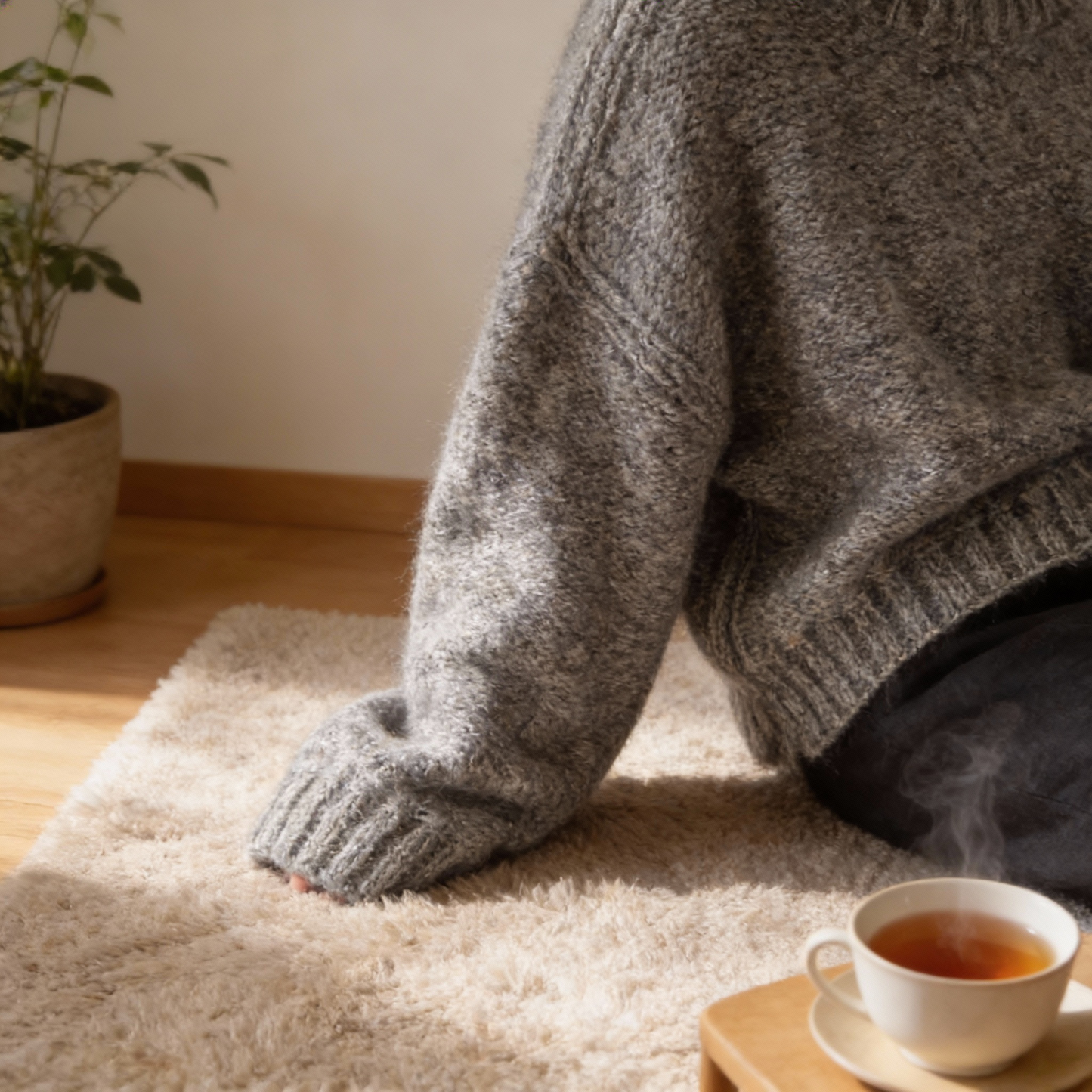Alpaca Silk hand knitted sweater