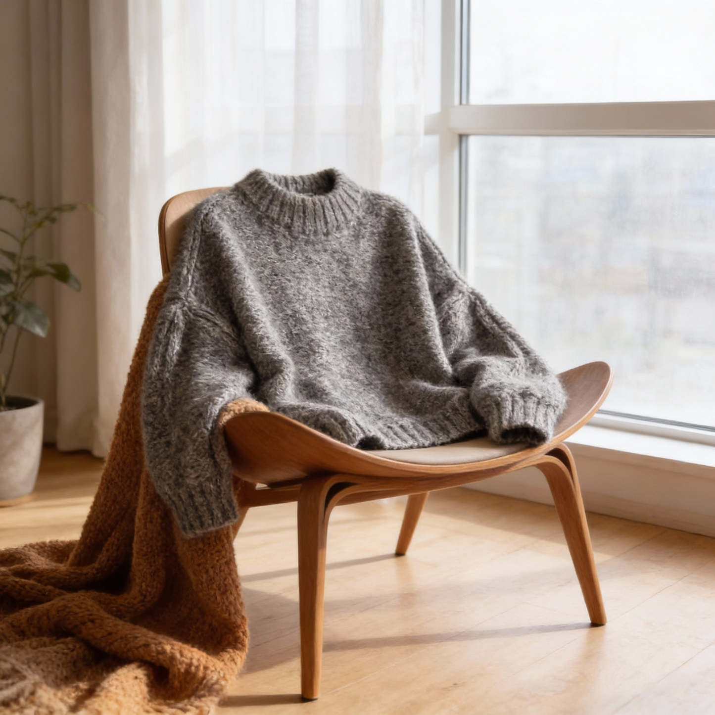 Alpaca Silk hand knitted sweater