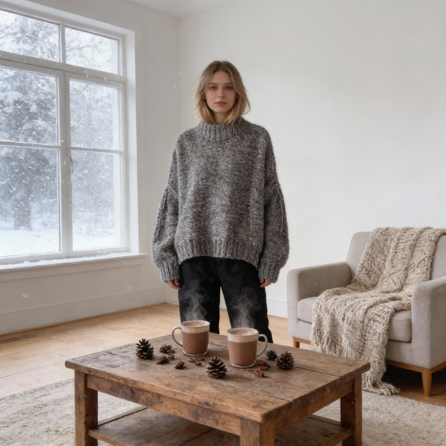 Alpaca Silk hand knitted sweater