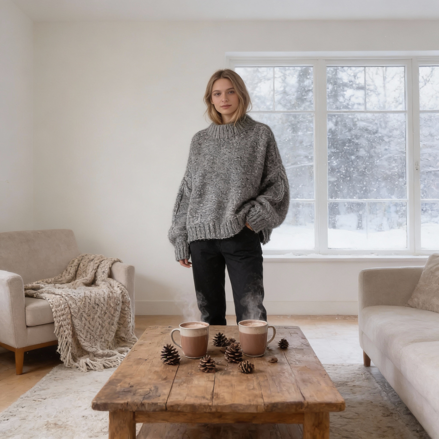 Alpaca Silk hand knitted sweater