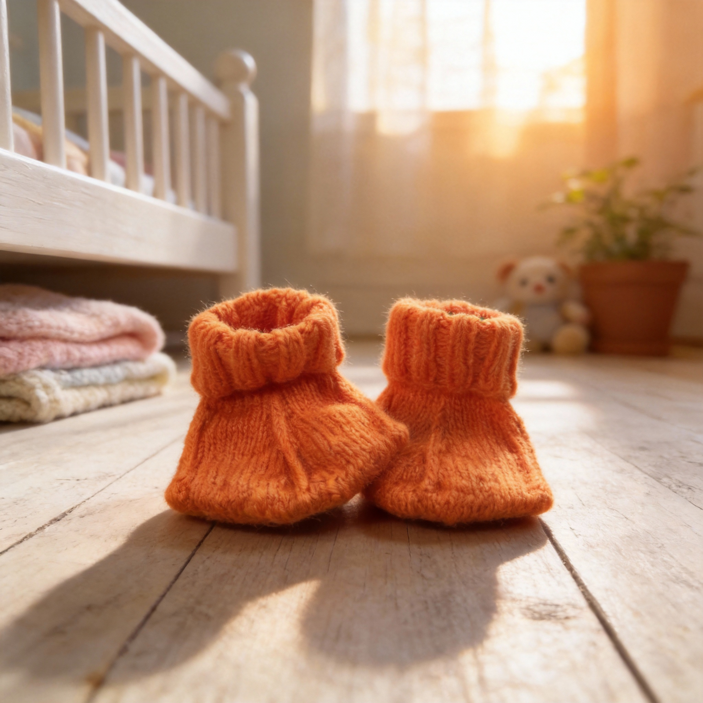 Hand-Knitted Duck Feet Booties - Adorable Baby Boots for Little Ducklings