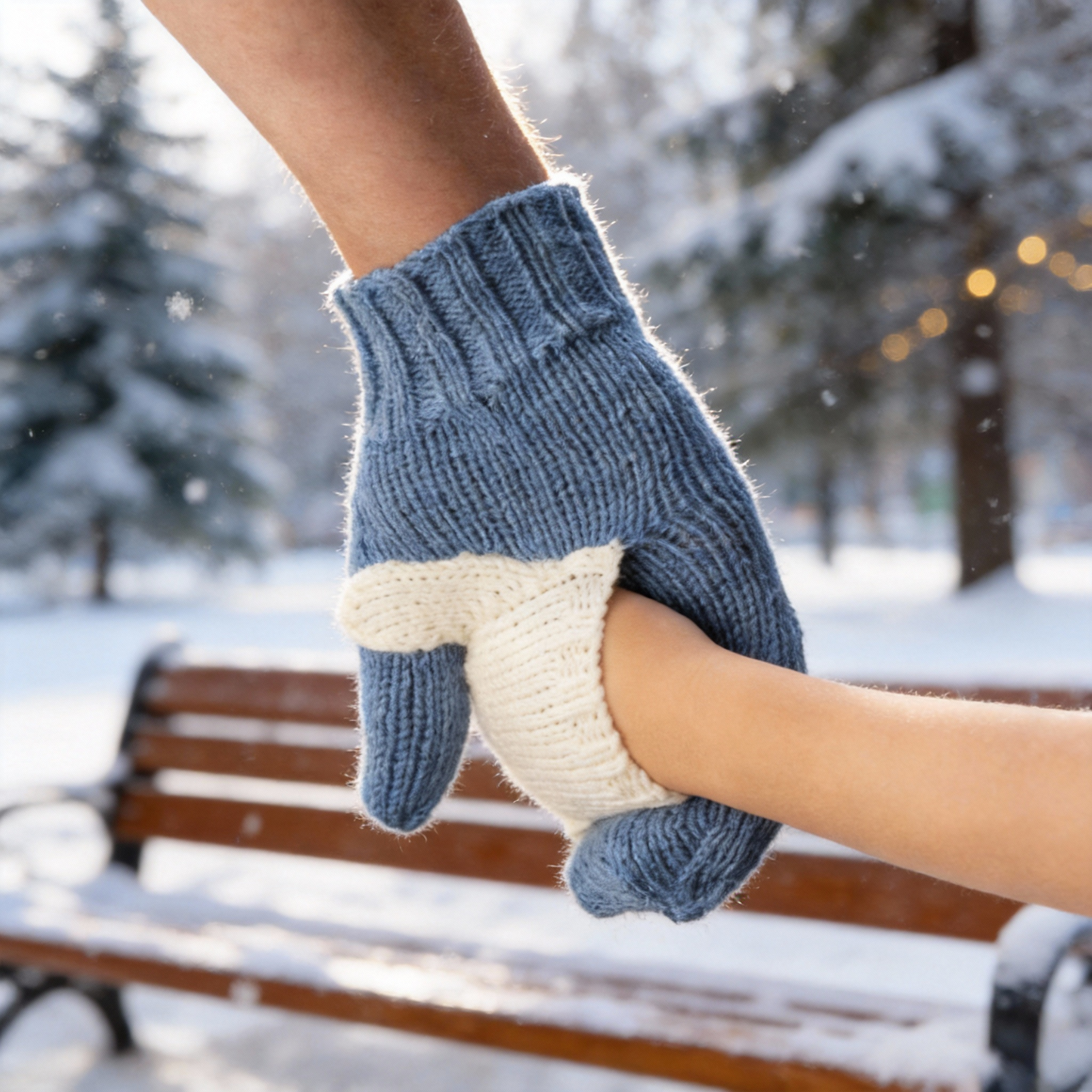 Never Let Go mittens - hand knitted in supersoft washable yarn. Warm hands forever...