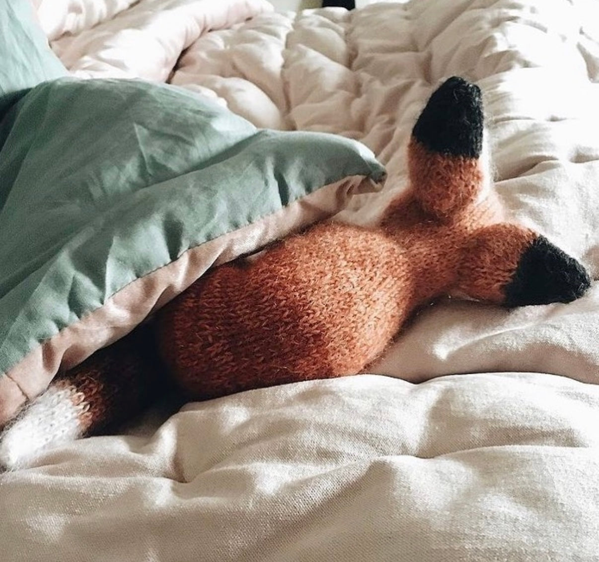 Fox Cub - Hand knitted in silk and mohair yarn