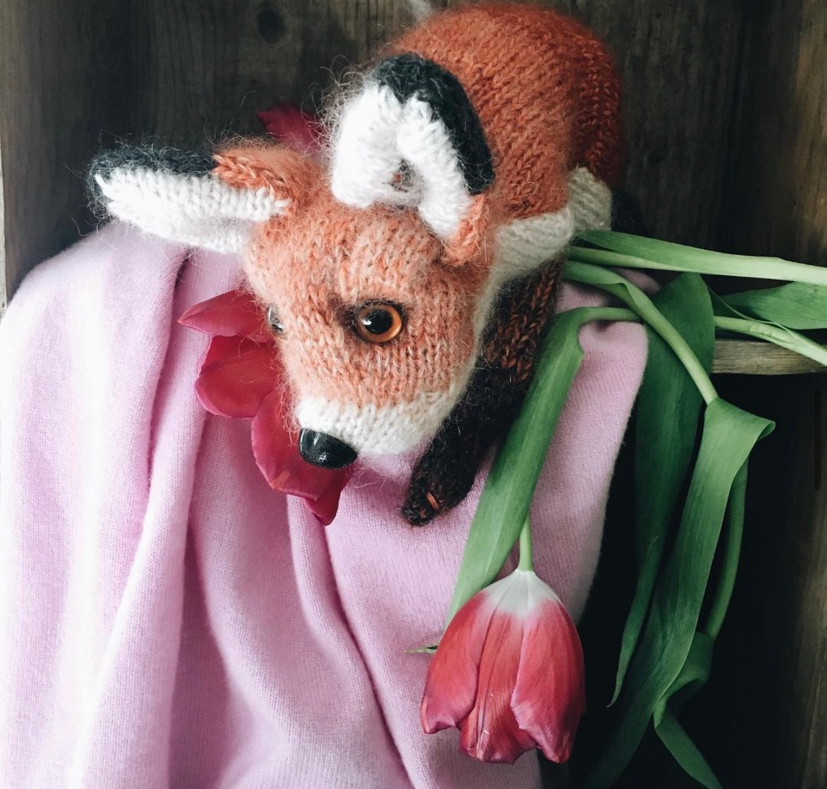 Fox Cub - Hand knitted in silk and mohair yarn