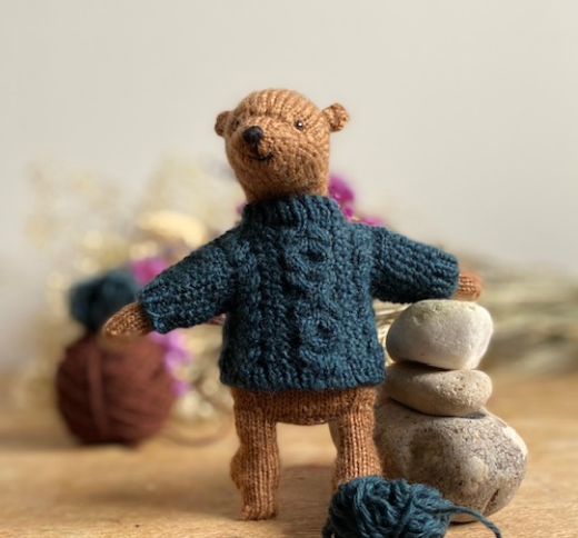 Tsutsu Guilly and Frankie Bear - Hand knitted in the Merino wool