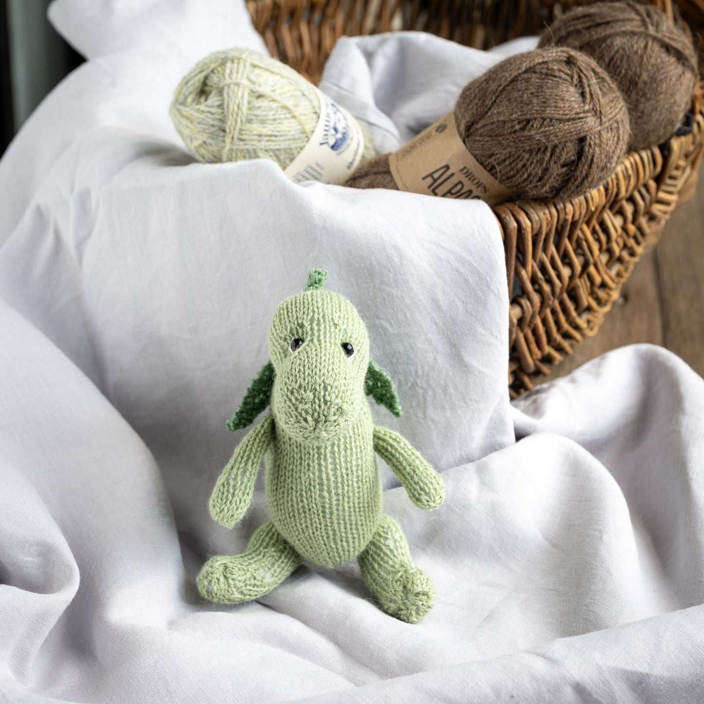 Hand-Knitted Alpaca Yarn Dragon Plush - Meet Puff, the Cutest Dragon You'll Ever See.