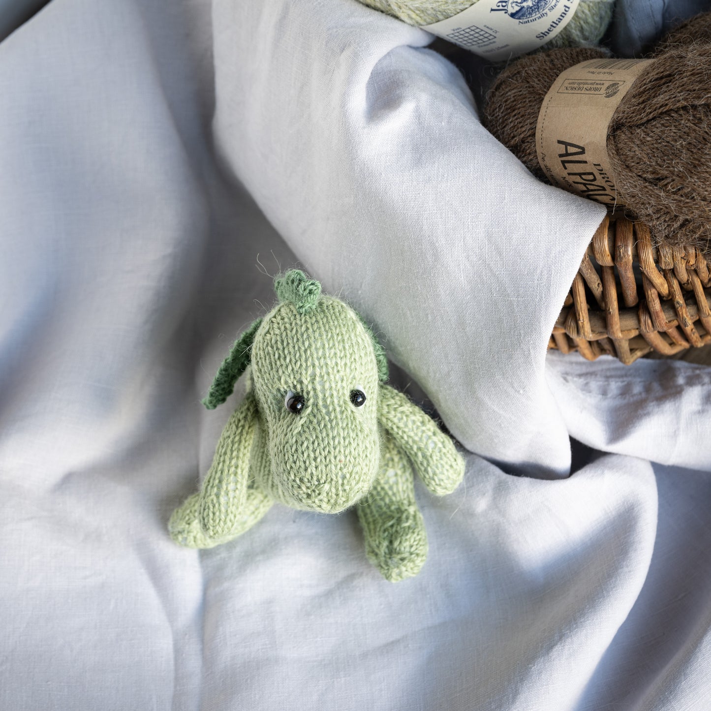 Hand-Knitted Alpaca Yarn Dragon Plush - Meet Puff, the Cutest Dragon You'll Ever See.