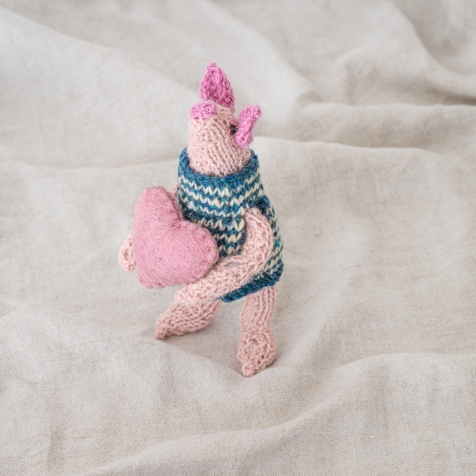 Ruperts House Adorable Hand-Knitted Piglet doll