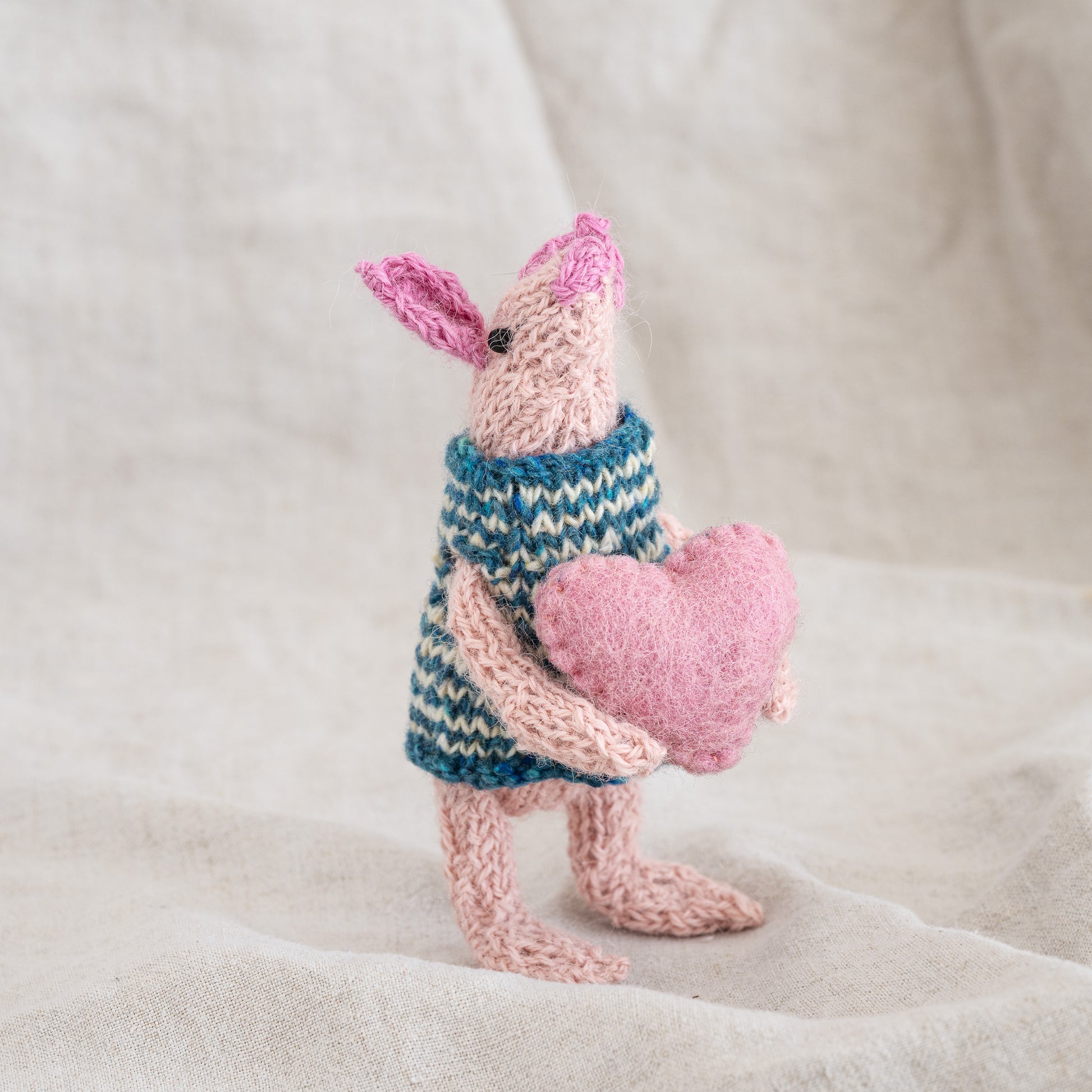Ruperts House Adorable Hand-Knitted Piglet doll