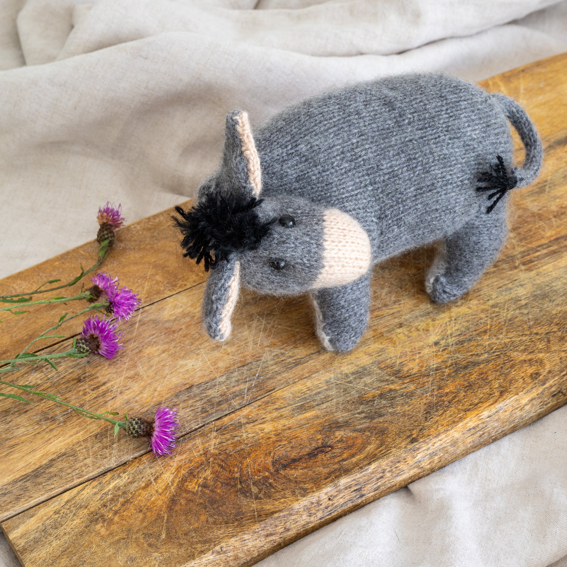 Hand-Knitted Eeyore Plush - Luxuriously Soft and Lovingly Made Donkey