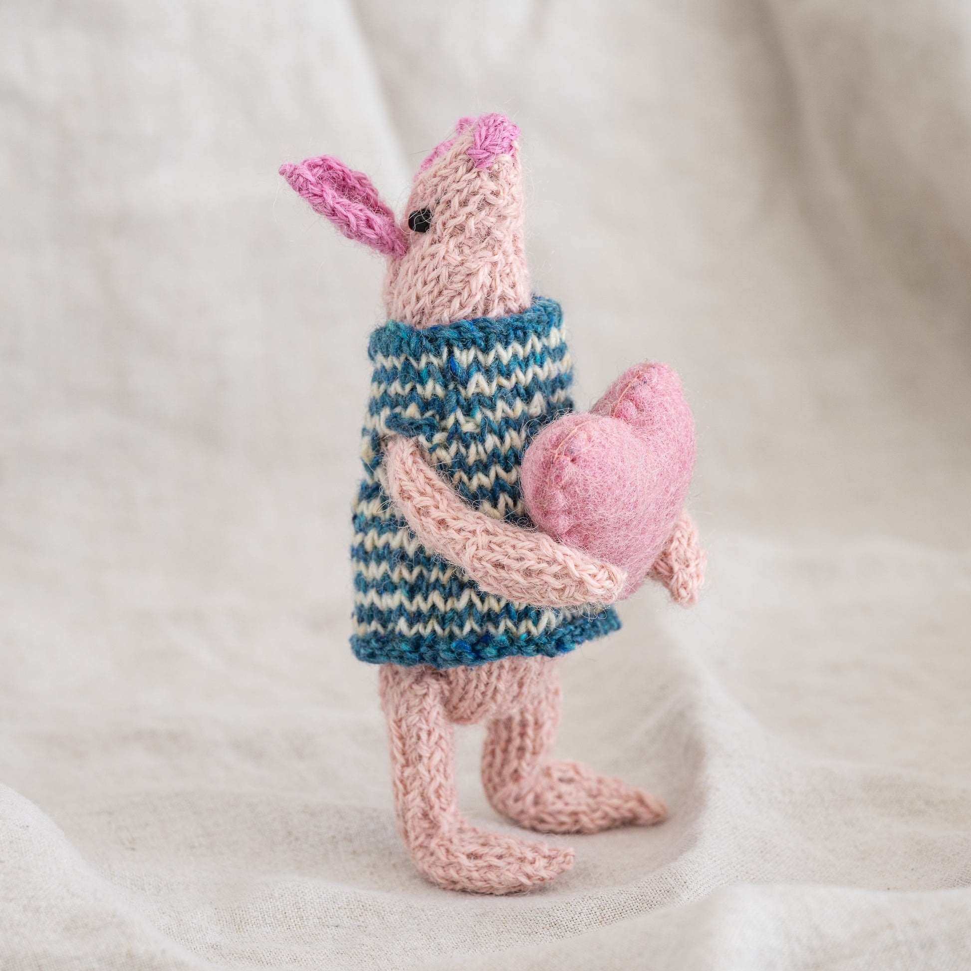 Ruperts House Adorable Hand-Knitted Piglet doll