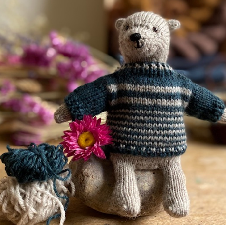 Tsutsu Guilly and Frankie Bear - Hand knitted in the Merino wool