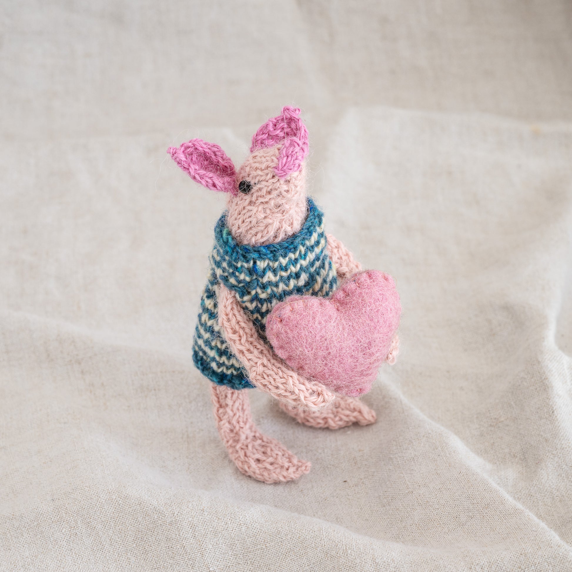 Ruperts House Adorable Hand-Knitted Piglet doll