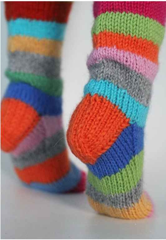 stripey socks hand knitting pattern