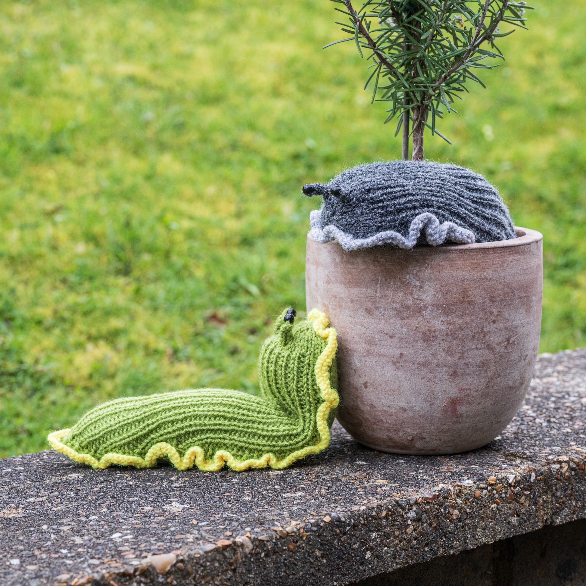 Hand knitted slug - garden lovers gift