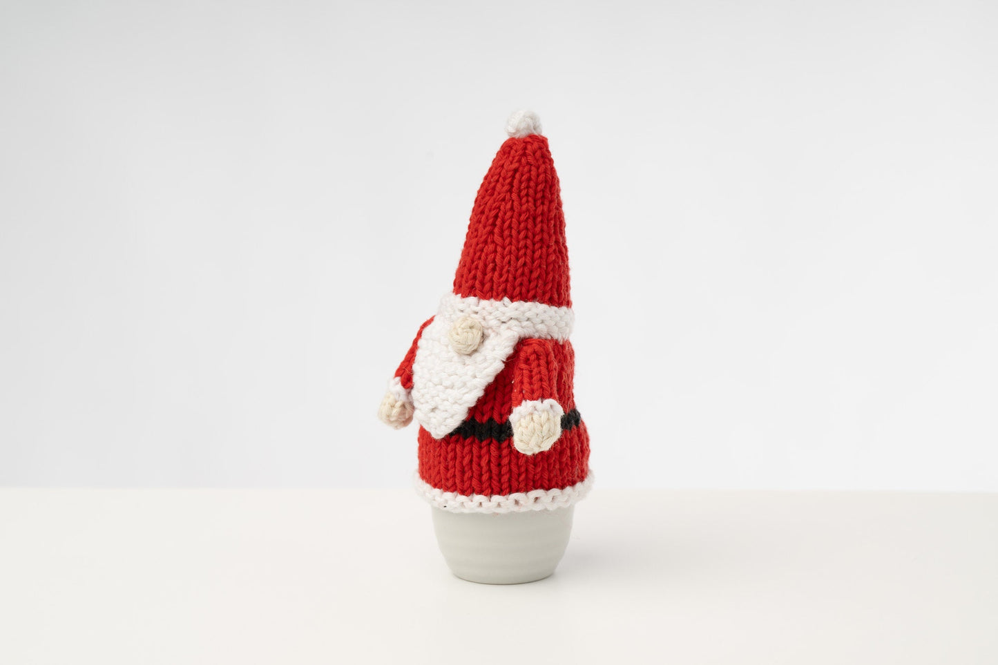 Rudolph and Santa hand knitted egg cosies by Ruperts House in washable cotton yarn