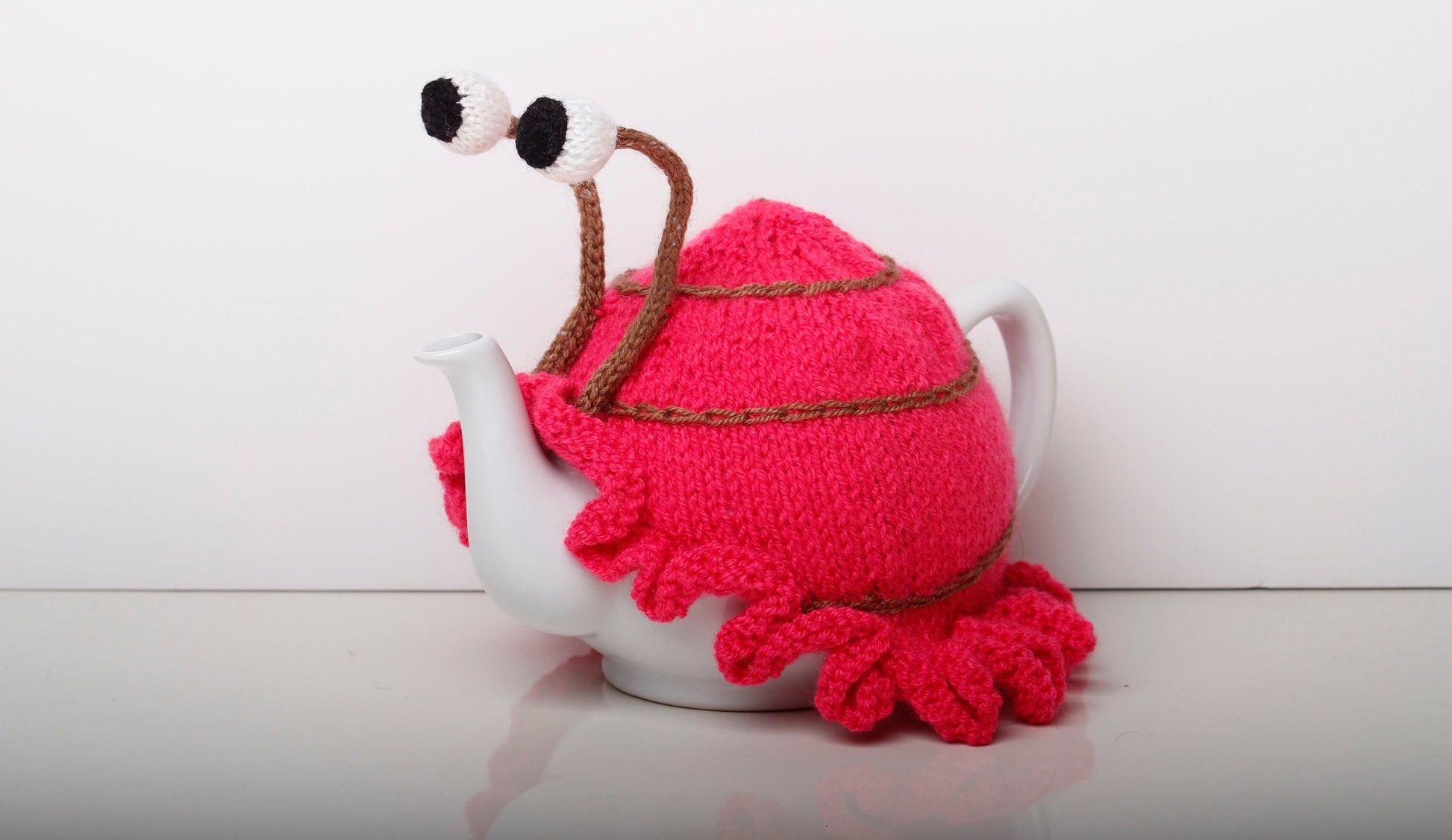 DIY Snail Tea Cosy Kit - Makes two reversable colours complete with yarn, pattern, instructions and accessories