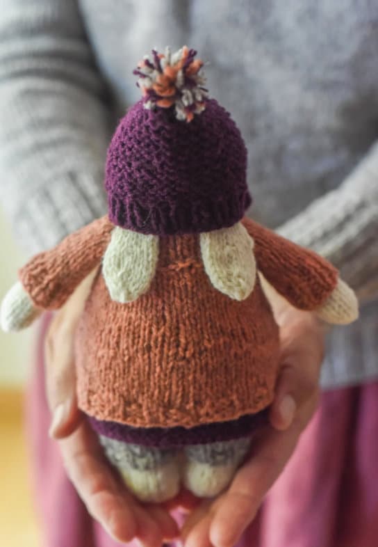 Good Bunny by Barrett Wool Company - Hand knitted bunny in natural hand dyed yarns.