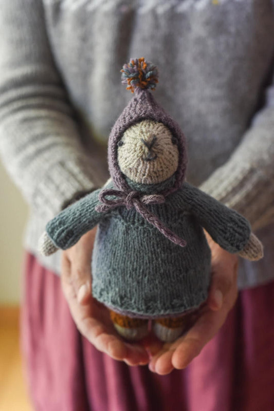 Good Bunny by Barrett Wool Company - Hand knitted bunny in natural hand dyed yarns.