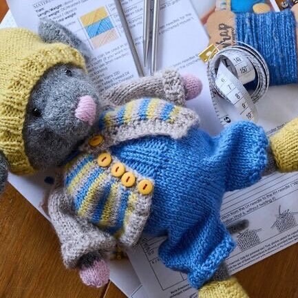 Hand Knitted Polushka Mouse