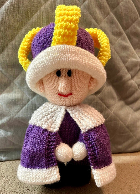 King Charles III hand knitted doll