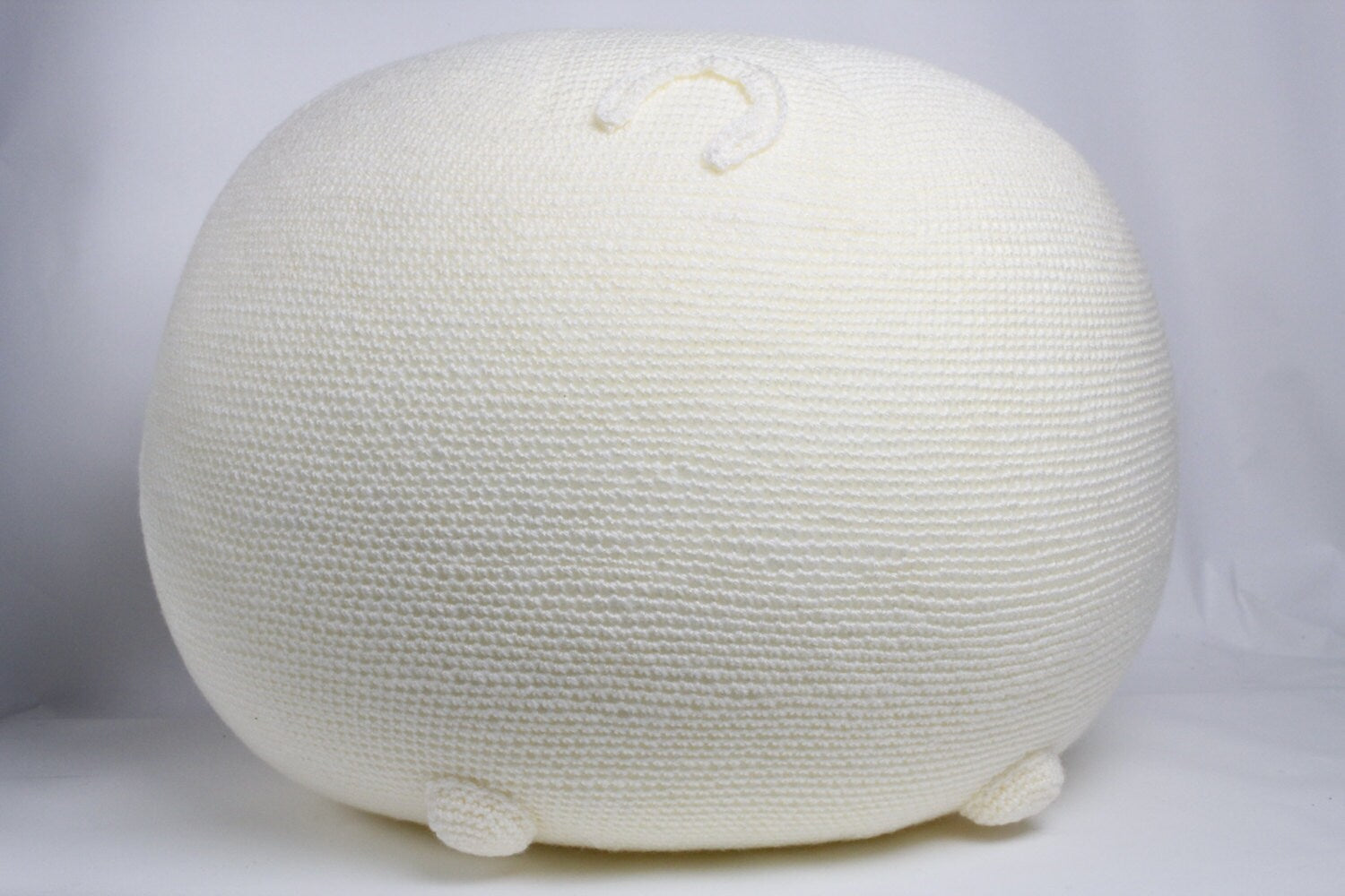 Pug hand crochet pouffe footstool beanbag