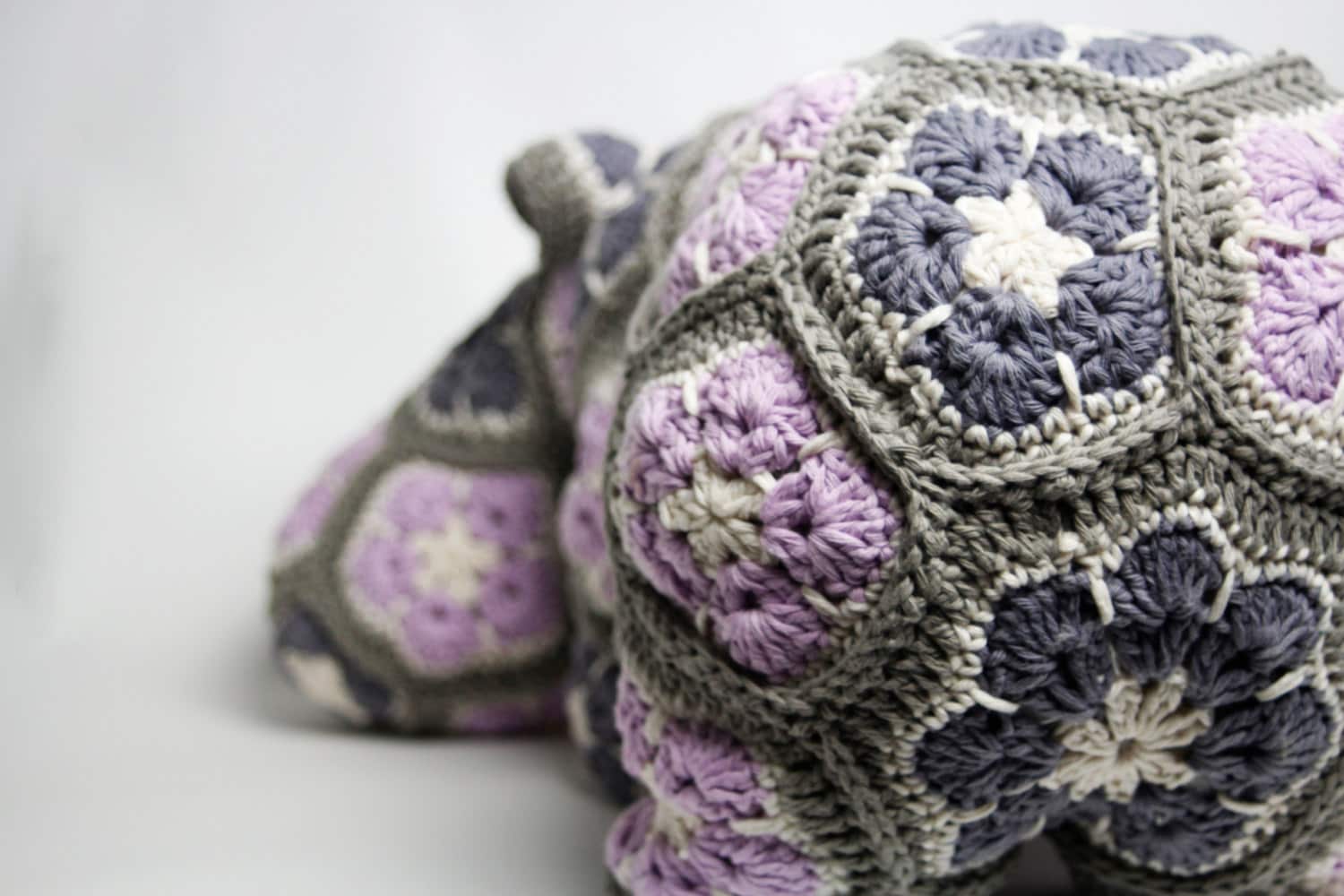 Crochet Hippo cushion door stop pillow. Extra large size  in super soft recycled cotton yarn.